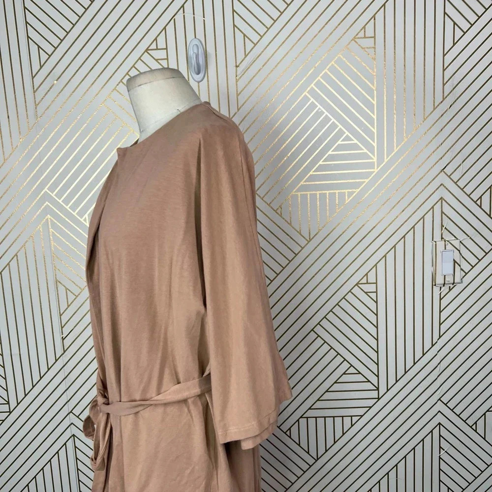 Miakoda Organic Cotton Kimono Robe Tan Size S/M — image 7 of 8